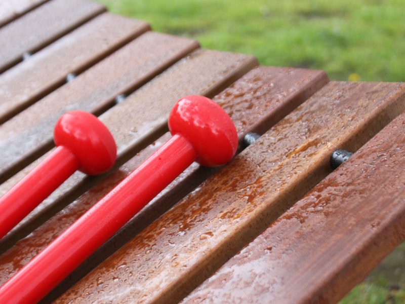 Akadinda Outdoor Music Instrument (instrument only; view 3 close-up)