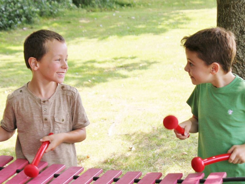 Marimba Outdoor Music Instrument (2 boys playing)