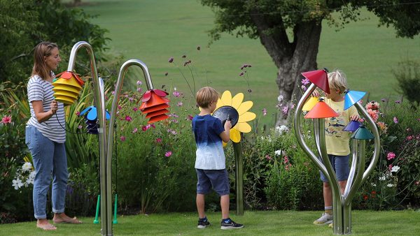 Percussion Play Inspired by Nature Ensemble (mother and 2 children playing)