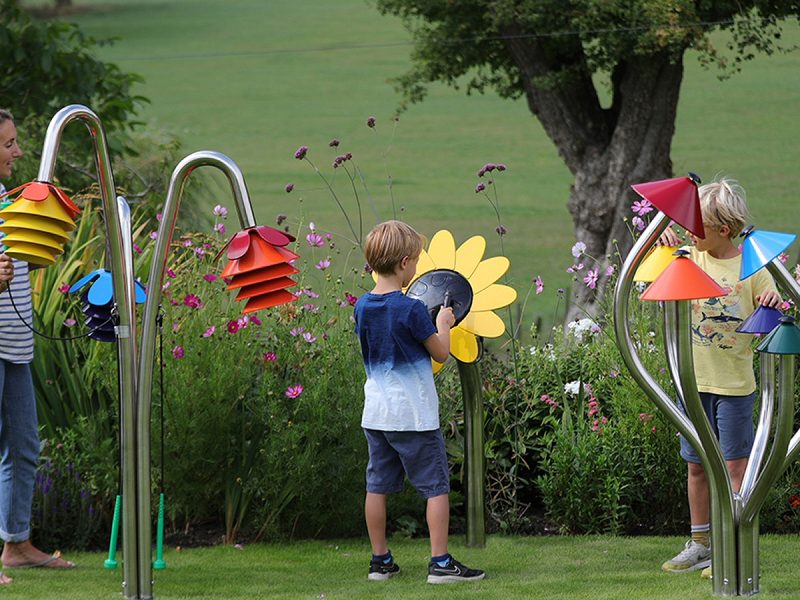 Percussion Play Inspired by Nature Ensemble (mother and 2 children playing)