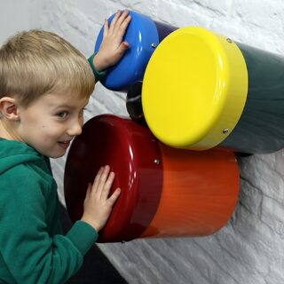 Percussion Play Rainbow Bongos (1 boy playing)