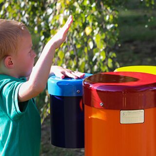 Percussion Play Replacement Bongo Lids (Large Red, Medium Yellow and Small Blue)