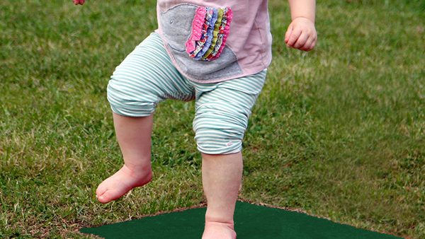 Stepping Stones Outdoor Music Instrument (toddler jumping; chord F in green)