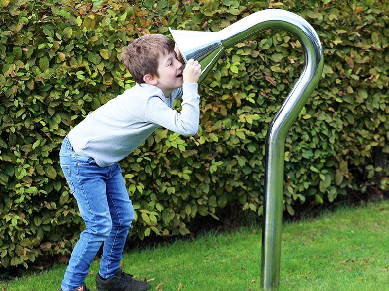 Talk Tubes Outdoor Music Instrument (boy listening)