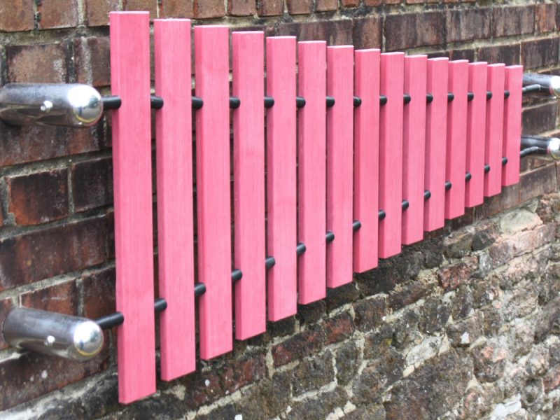 Wall Marimba Outdoor Music Instrument (on wall, view 1)