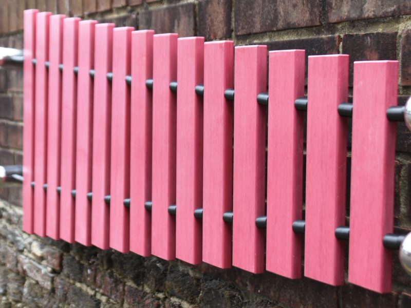 Wall Marimba Outdoor Music Instrument (on wall, view 2)